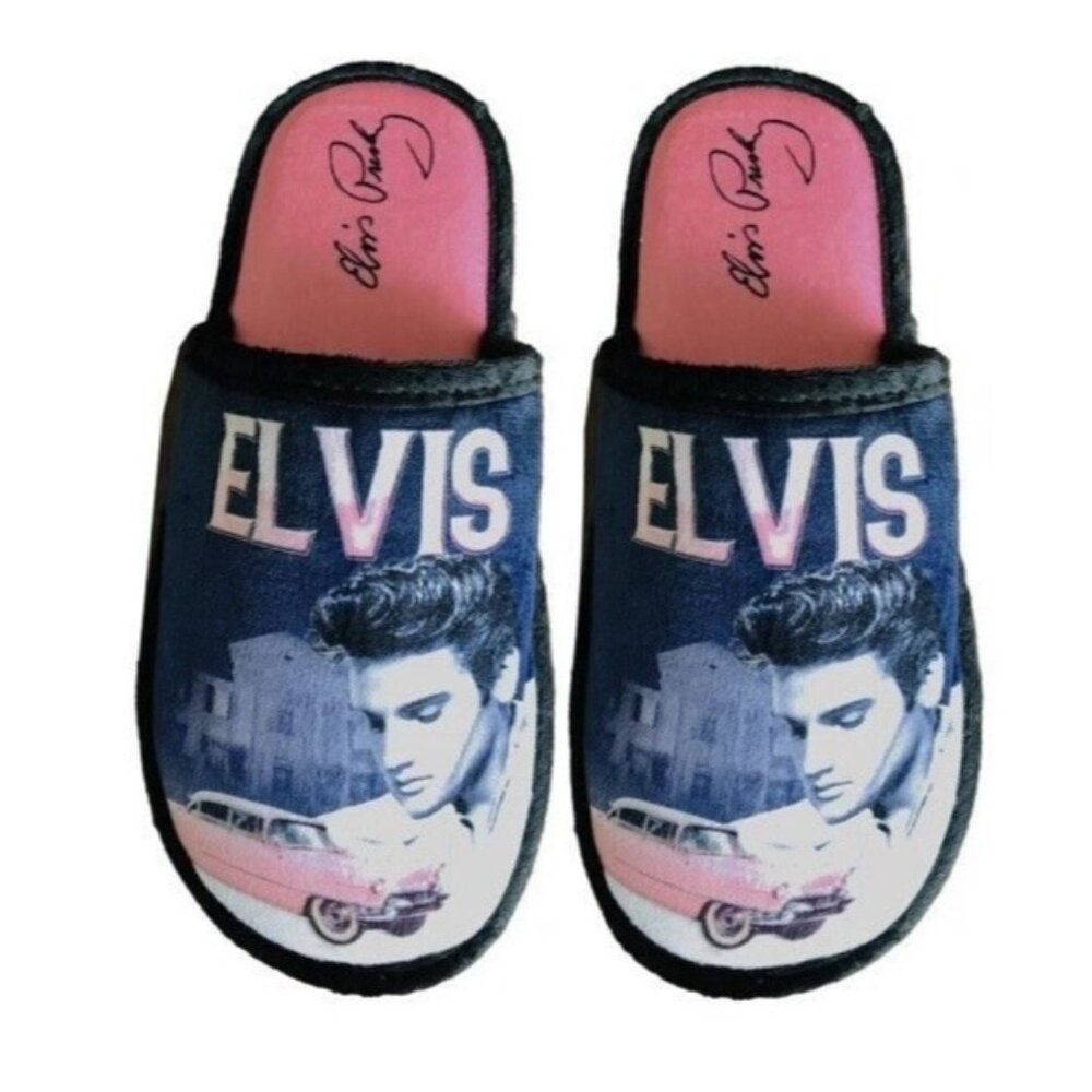 Elvis Presley Slippers New Pink Cadillac One Size Fits Most Night Slip On Shoes